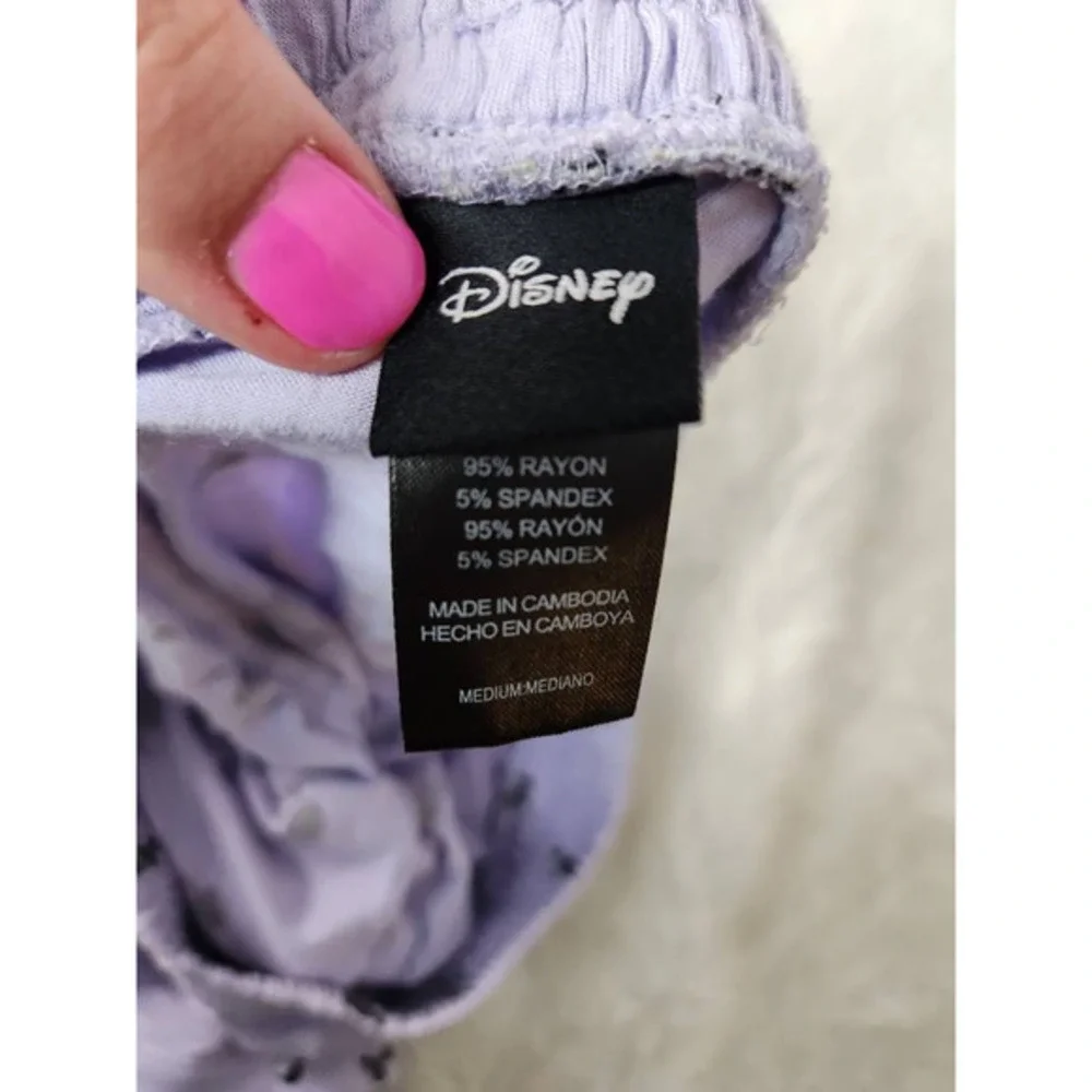 Disney Womens Sleep‎ Shorts Lilac Minnie Mouse Print Elastic Waist Pockets M - Picture 6 of 6